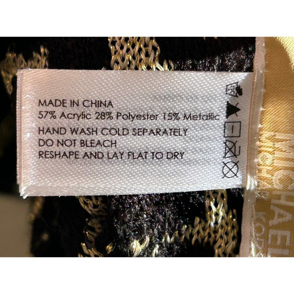 Michael Kors‎ Metallic Leporad Beanie in Black and Gold - Picture 6 of 6